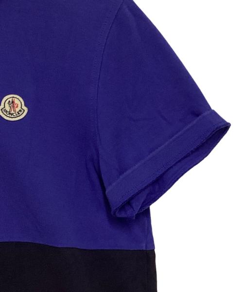 MONCLER（モンクレール）MONCLER (モンクレール) ポロシャツ ブルー×ネイビー サイズ:Sの古着・服飾アイテム