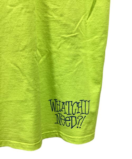 stussy（ステューシー）stussy (ステューシー) WHATCHU NEED TEE 黄緑 サイズ:Lの古着・服飾アイテム