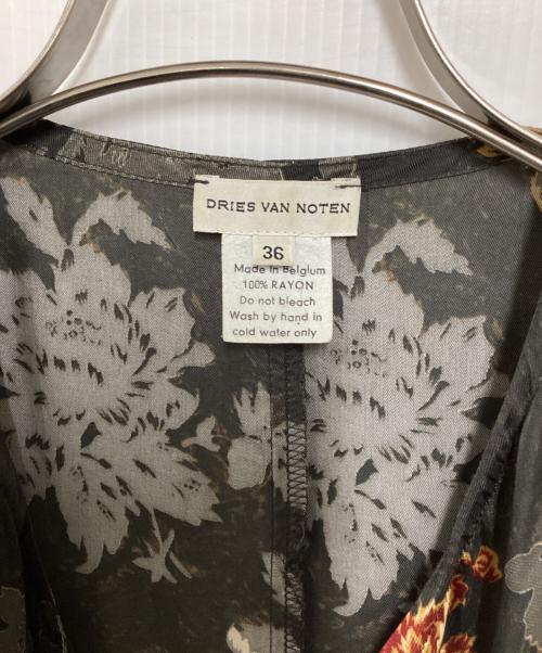 DRIES VAN NOTEN（ドリスヴァンノッテン）DRIES VAN NOTEN (ドリスヴァンノッテン) 花柄ノースリーブワンピース オリーブ サイズ:36の古着・服飾アイテム