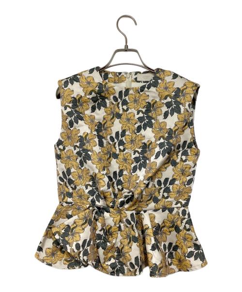 eimy istoire（エイミーイストワール）eimy istoire (エイミーイストワール) フラワージャガードペプラムトップス イエロー サイズ:Mの古着・服飾アイテム