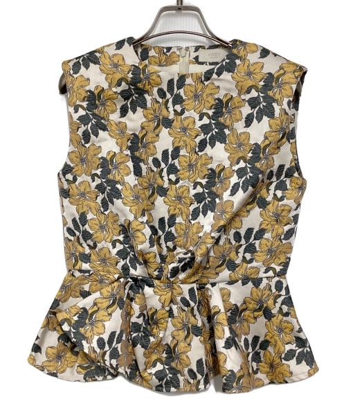 eimy istoire（エイミーイストワール）eimy istoire (エイミーイストワール) フラワージャガードペプラムトップス イエロー サイズ:Mの古着・服飾アイテム