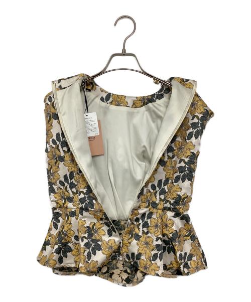 eimy istoire（エイミーイストワール）eimy istoire (エイミーイストワール) フラワージャガードペプラムトップス イエロー サイズ:Mの古着・服飾アイテム