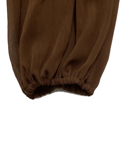 LeJa（レジャ）LeJa (レジャ) ハイウエストチュールレース切り替えAラインワンピース ブラウン サイズ:FREEの古着・服飾アイテム