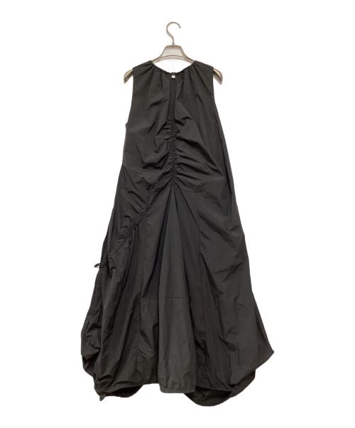emmi atelier（エミアトリエ）emmi atelier (エミアトリエ) ナイロンギャザーボリュームワンピース ブラックの古着・服飾アイテム