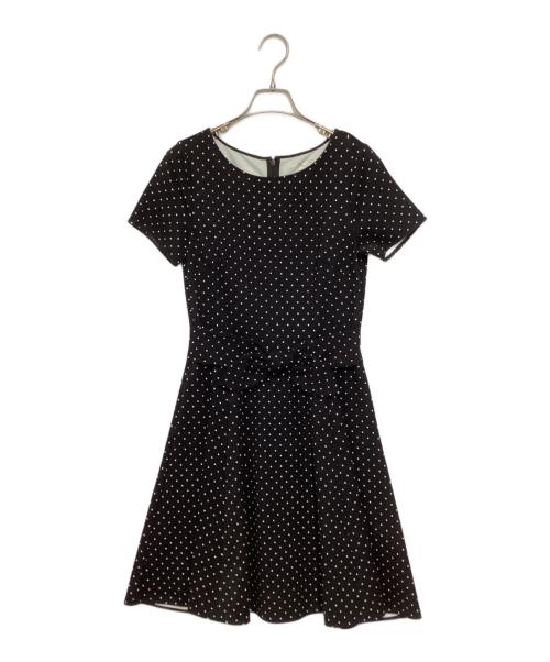 Kate Spade（ケイトスペード）Kate Spade (ケイトスペード) ララビー ドット タイ ウェスト ポンテ ドレス ブラック サイズ:XSの古着・服飾アイテム
