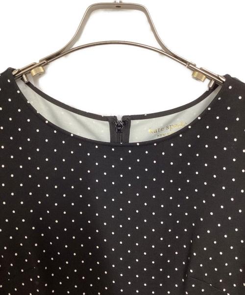 Kate Spade（ケイトスペード）Kate Spade (ケイトスペード) ララビー ドット タイ ウェスト ポンテ ドレス ブラック サイズ:XSの古着・服飾アイテム