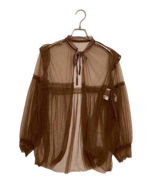 PERVERZE（パーバーズ）PERVERZE (パーバーズ) シアーブラウス ブラウン サイズ:Fの古着・服飾アイテム