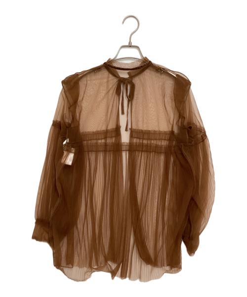 PERVERZE（パーバーズ）PERVERZE (パーバーズ) シアーブラウス ブラウン サイズ:Fの古着・服飾アイテム