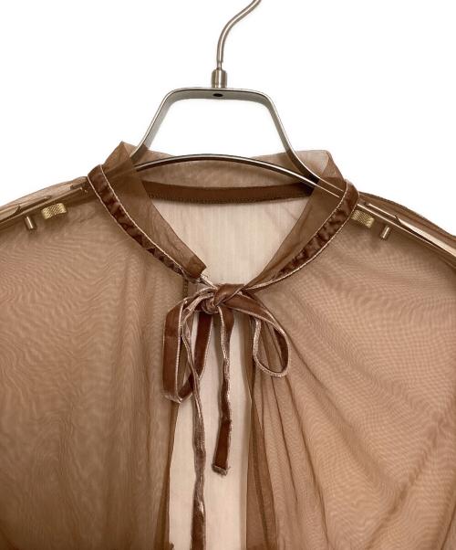 PERVERZE（パーバーズ）PERVERZE (パーバーズ) シアーブラウス ブラウン サイズ:Fの古着・服飾アイテム