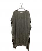 evam evaエヴァムエヴァ）の古着「linen poncho」｜グレー