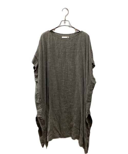 evam eva（エヴァムエヴァ）evam eva (エヴァムエヴァ) linen poncho グレー サイズ:表記無の古着・服飾アイテム
