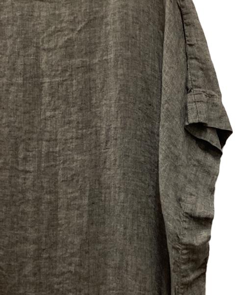 evam eva（エヴァムエヴァ）evam eva (エヴァムエヴァ) linen poncho グレー サイズ:表記無の古着・服飾アイテム