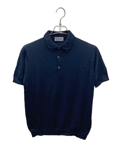 JOHN SMEDLEY（ジョンスメドレー）JOHN SMEDLEY (ジョンスメドレー) ニットポロシャツ ネイビー サイズ:Mの古着・服飾アイテム