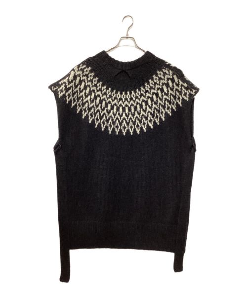 HYKE（ハイク）HYKE (ハイク) ノルディック柄ニットベスト ブラック サイズ:1の古着・服飾アイテム