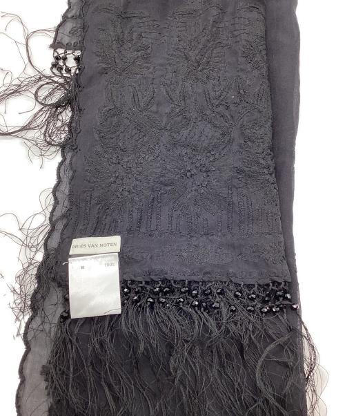 DRIES VAN NOTEN（ドリスヴァンノッテン）DRIES VAN NOTEN (ドリスヴァンノッテン) ビジューシルクストール ブラックの古着・服飾アイテム