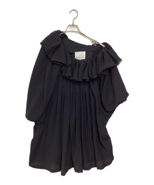 3.1 phillip lim（スリーワンフィリップリム）3.1 phillip lim (スリーワンフィリップリム) ONE SHOULDER RUFFLED DRESS ネイビー サイズ:XSの古着・服飾アイテム