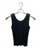 PLEATS PLEASEプリーツプリーズ）の古着「ノースリーブプリーツブラウス」｜ブラック