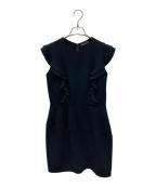 YOKO CHANヨーコチャン）の古着「フリルノースリーブワンピース」｜ブラック