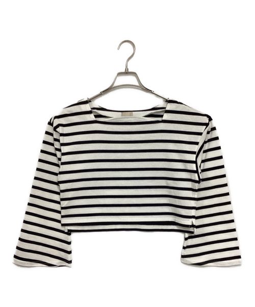 cygne（シーニュ）cygne (シーニュ) ボーダートップス Luc ホワイトの古着・服飾アイテム