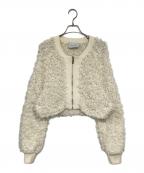 Adam et Ropeアダム エ ロペ）の古着「フリンジニットブルゾン」｜アイボリー