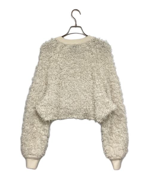 Adam et Rope（アダム エ ロペ）Adam et Rope (アダム エ ロペ) フリンジニットブルゾン アイボリー サイズ:Freeの古着・服飾アイテム