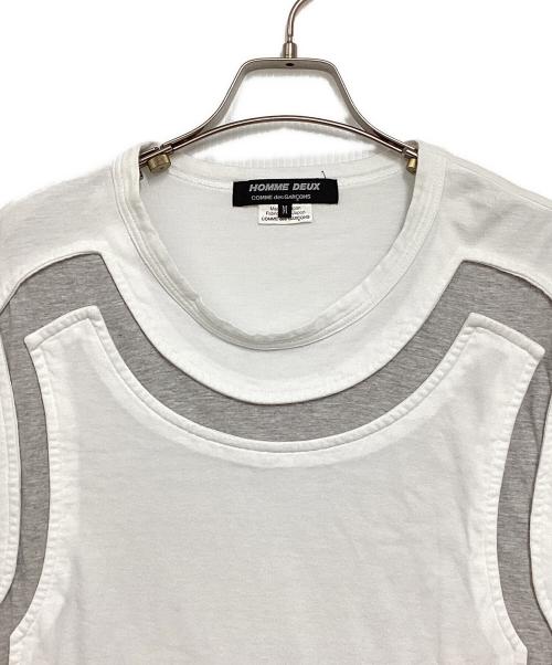 COMME des GARCONS HOMME DEUX（コムデギャルソン オム ドゥ）COMME des GARCONS HOMME DEUX (コムデギャルソン オム ドゥ) 半袖カットソー ホワイト サイズ:Mの古着・服飾アイテム