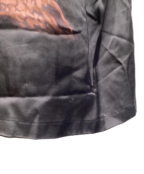 Schott（ショット）Schott (ショット) 鶴プリントオープンカラーシャツ ブラック サイズ:XLの古着・服飾アイテム