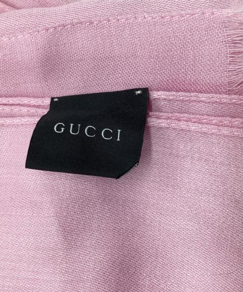 GUCCI（グッチ）GUCCI (グッチ) ウールシルク混GG柄ストール ピンクの古着・服飾アイテム
