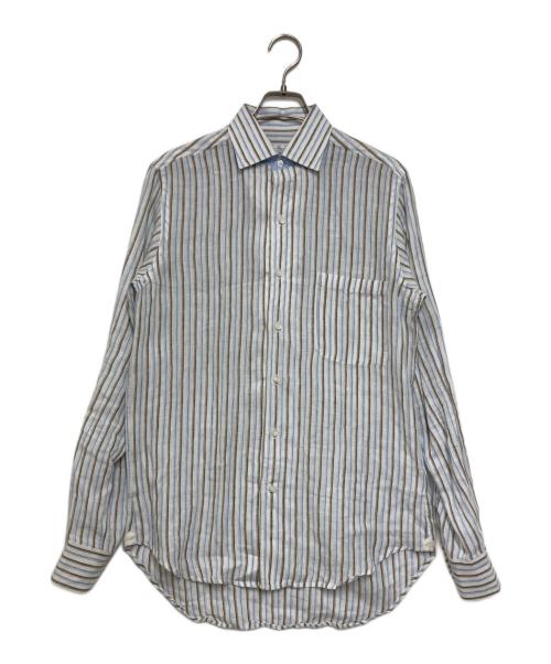 LORO PIANA（ロロピアーナ）LORO PIANA (ロロピアーナ) リネンストライプシャツ ブルー サイズ:XSの古着・服飾アイテム