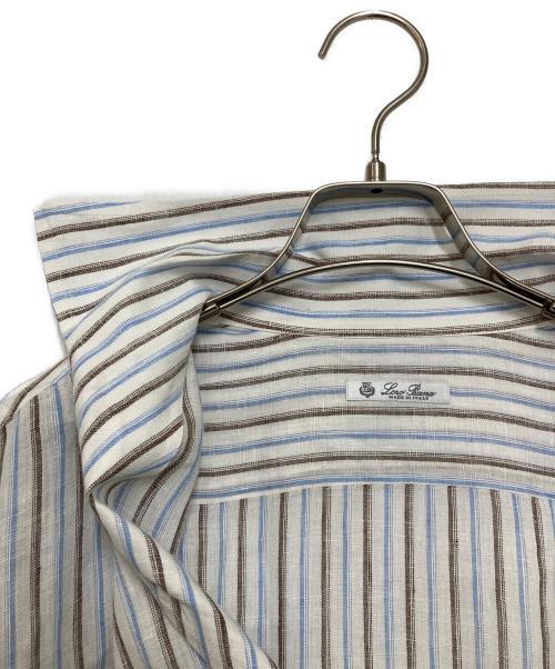 LORO PIANA（ロロピアーナ）LORO PIANA (ロロピアーナ) リネンストライプシャツ ブルー サイズ:XSの古着・服飾アイテム