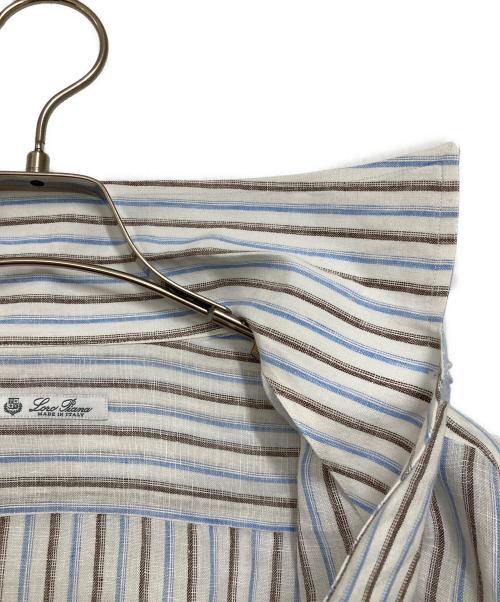 LORO PIANA（ロロピアーナ）LORO PIANA (ロロピアーナ) リネンストライプシャツ ブルー サイズ:XSの古着・服飾アイテム