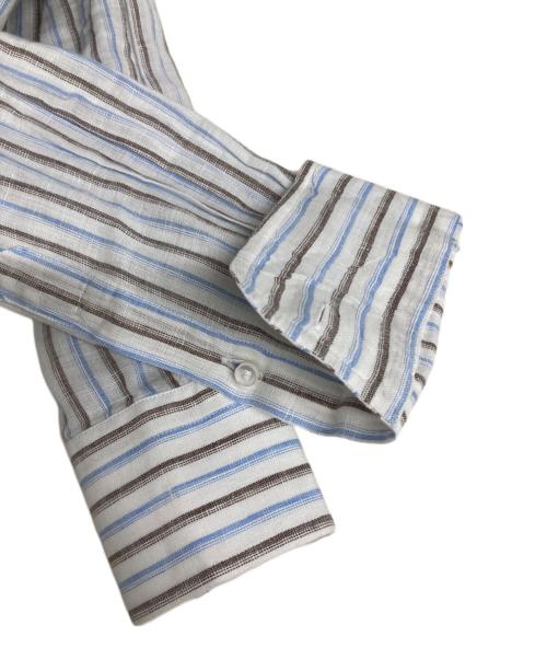 LORO PIANA（ロロピアーナ）LORO PIANA (ロロピアーナ) リネンストライプシャツ ブルー サイズ:XSの古着・服飾アイテム