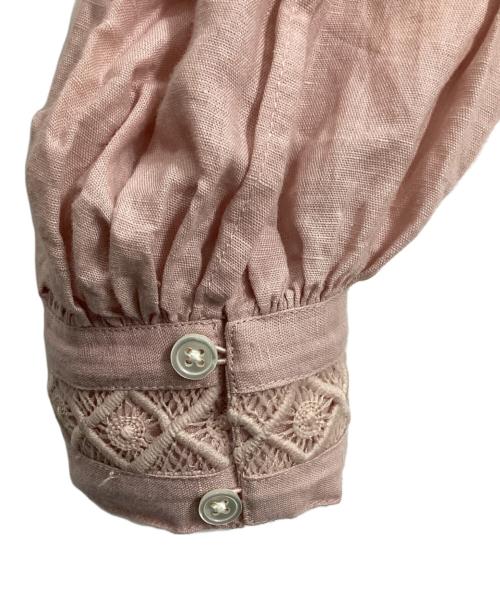 ne quittez pas（ヌキテパ）ne quittez pas (ヌキテパ) COTTON LINEN LACE BLOUSE ピンク サイズ:Freeの古着・服飾アイテム