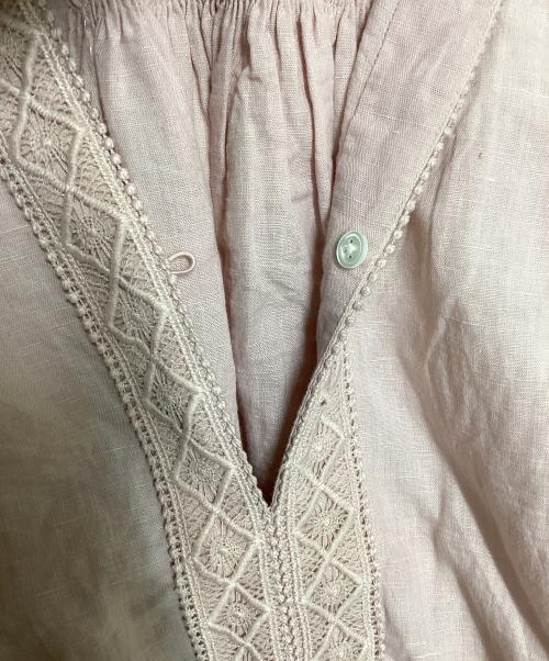 ne quittez pas（ヌキテパ）ne quittez pas (ヌキテパ) COTTON LINEN LACE BLOUSE ピンク サイズ:Freeの古着・服飾アイテム