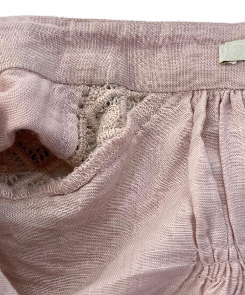 ne quittez pas（ヌキテパ）ne quittez pas (ヌキテパ) COTTON LINEN LACE BLOUSE ピンク サイズ:Freeの古着・服飾アイテム