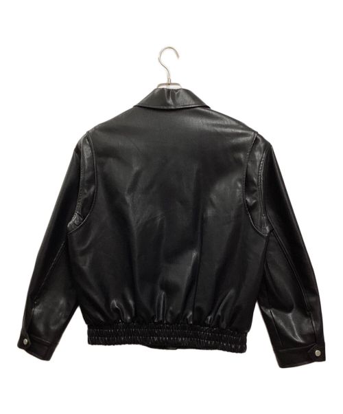 Fano Studios（ファノ ストゥディオズ）Fano Studios (ファノ ストゥディオズ) 襟付き 合皮ライダースブルゾン ブラック サイズ:Mの古着・服飾アイテム