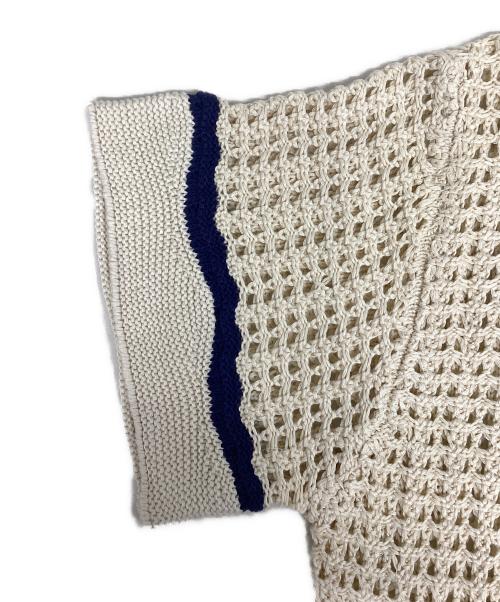 PAMM（パム）PAMM (パム) ゆれるふきんのメッシュニットシャツ グリーン×アイボリー サイズ:1の古着・服飾アイテム