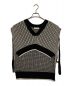 PUBLIC TOKYO（パブリックトウキョウ）の古着「シャギーストライプショートニットベスト」｜ブラック×ホワイト