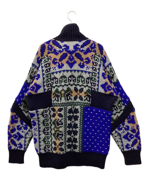 sacai（サカイ）sacai (サカイ) ハーフジップニット グレー×ブルー サイズ:1の古着・服飾アイテム