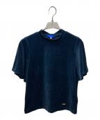 BURBERRY BLUE LABELバーバリーロンドンブルーレーベル）の古着「バックリボンベロアカットソー」｜ネイビー