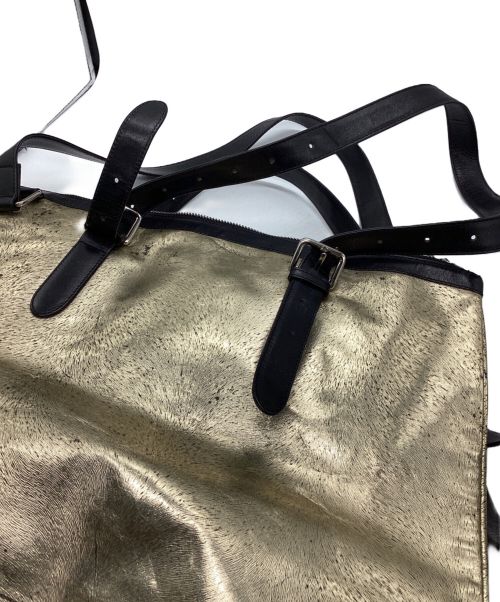 DRIES VAN NOTEN（ドリスヴァンノッテン）DRIES VAN NOTEN (ドリスヴァンノッテン) 2WAYバッグ ブラック×ゴールドの古着・服飾アイテム