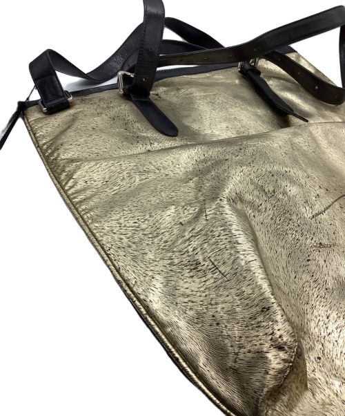 DRIES VAN NOTEN（ドリスヴァンノッテン）DRIES VAN NOTEN (ドリスヴァンノッテン) 2WAYバッグ ブラック×ゴールドの古着・服飾アイテム