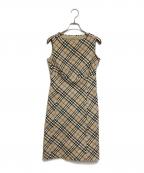 BURBERRY BLUE LABELバーバリーロンドンブルーレーベル）の古着「ノヴァチェックミニワンピース」｜ベージュ