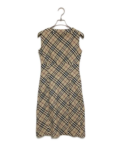 BURBERRY BLUE LABEL（バーバリーロンドンブルーレーベル）BURBERRY BLUE LABEL (バーバリーロンドンブルーレーベル) ノヴァチェックミニワンピース ベージュ サイズ:36の古着・服飾アイテム