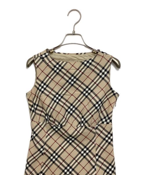 BURBERRY BLUE LABEL（バーバリーロンドンブルーレーベル）BURBERRY BLUE LABEL (バーバリーロンドンブルーレーベル) ノヴァチェックミニワンピース ベージュ サイズ:36の古着・服飾アイテム