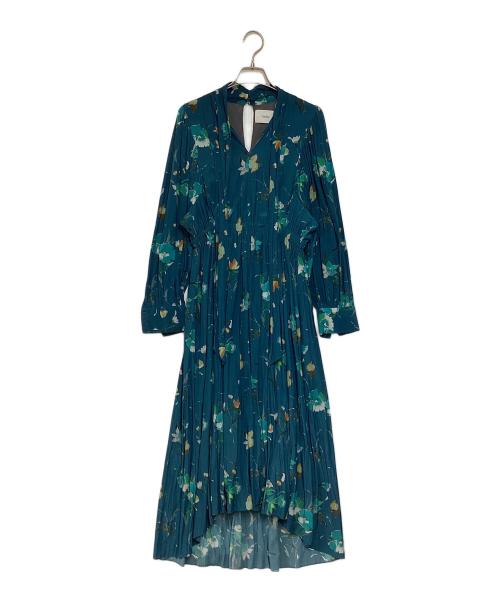 Arobe（アローブ）Arobe (アローブ) 総柄ワンピース ブルー サイズ:2の古着・服飾アイテム