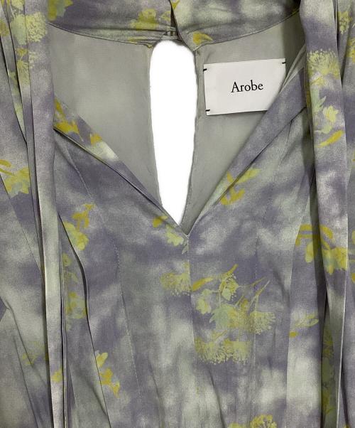Arobe（アローブ）Arobe (アローブ) 総柄ワンピース パープル サイズ:2の古着・服飾アイテム