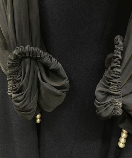 Arobe（アローブ）Arobe (アローブ) Pearl Open Collar Dress ネイビー サイズ:2の古着・服飾アイテム