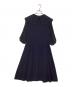 Arobe (アローブ) Pearl Open Collar Dress ネイビー サイズ:2：7000円