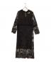 Arobe（アローブ）の古着「フラワーレースワンピース」｜ブラック